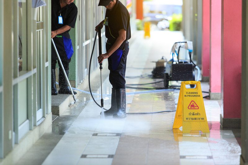 cleaning the ground floor